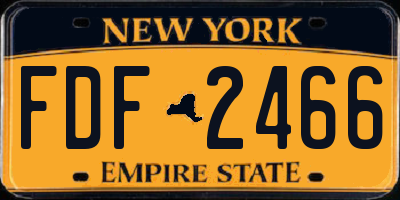NY license plate FDF2466