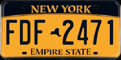 NY license plate FDF2471
