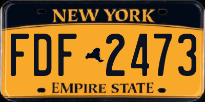 NY license plate FDF2473