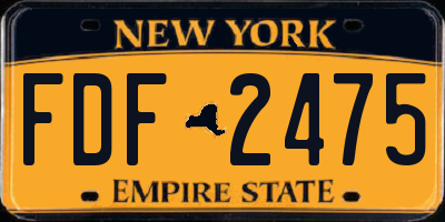 NY license plate FDF2475