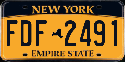 NY license plate FDF2491