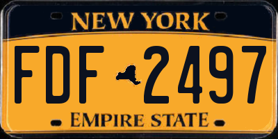 NY license plate FDF2497
