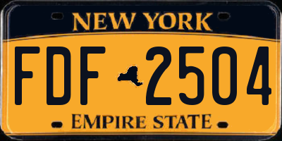 NY license plate FDF2504
