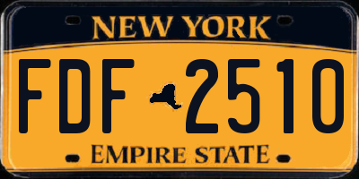 NY license plate FDF2510