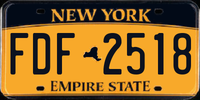 NY license plate FDF2518