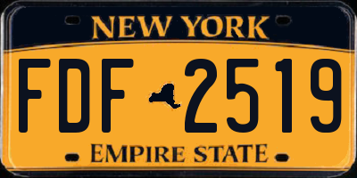 NY license plate FDF2519