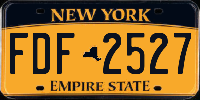 NY license plate FDF2527