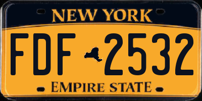 NY license plate FDF2532