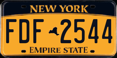 NY license plate FDF2544