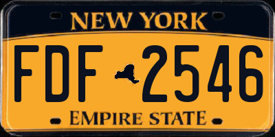 NY license plate FDF2546