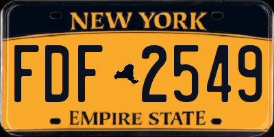 NY license plate FDF2549