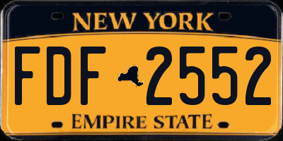 NY license plate FDF2552