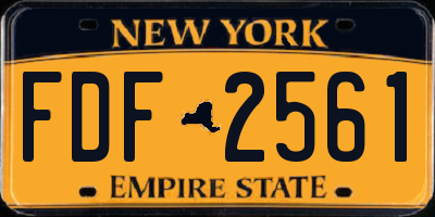 NY license plate FDF2561