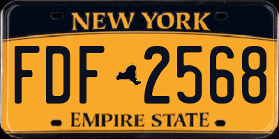 NY license plate FDF2568