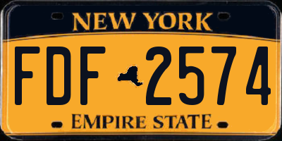 NY license plate FDF2574
