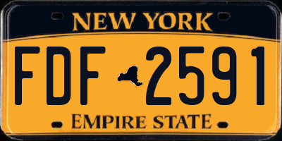 NY license plate FDF2591