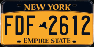 NY license plate FDF2612