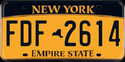 NY license plate FDF2614
