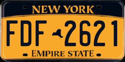 NY license plate FDF2621
