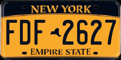 NY license plate FDF2627