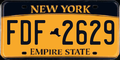 NY license plate FDF2629