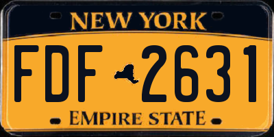 NY license plate FDF2631