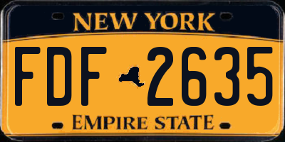 NY license plate FDF2635