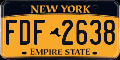 NY license plate FDF2638