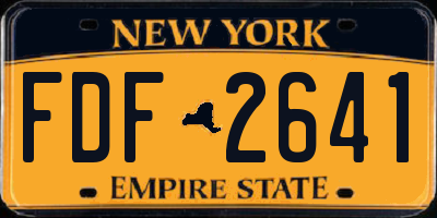 NY license plate FDF2641