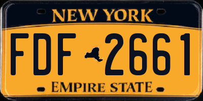 NY license plate FDF2661