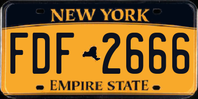 NY license plate FDF2666