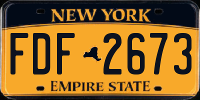 NY license plate FDF2673