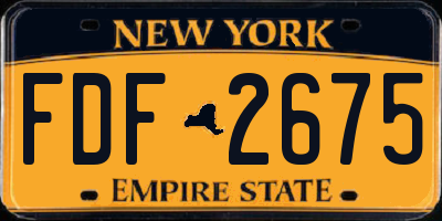 NY license plate FDF2675