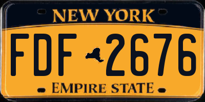 NY license plate FDF2676