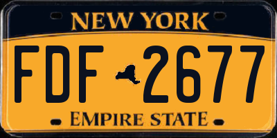 NY license plate FDF2677
