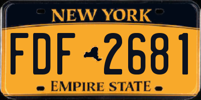 NY license plate FDF2681