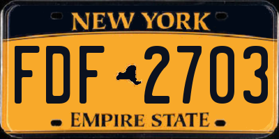 NY license plate FDF2703