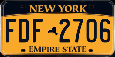 NY license plate FDF2706