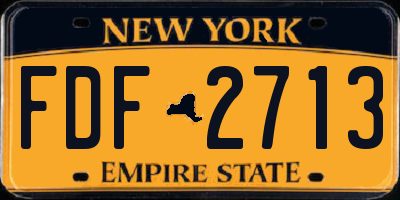 NY license plate FDF2713