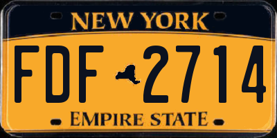 NY license plate FDF2714