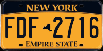 NY license plate FDF2716