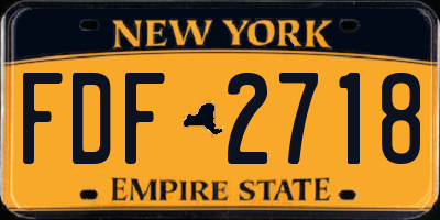 NY license plate FDF2718