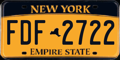 NY license plate FDF2722