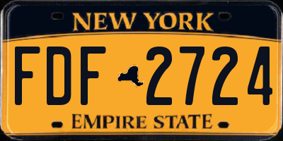 NY license plate FDF2724