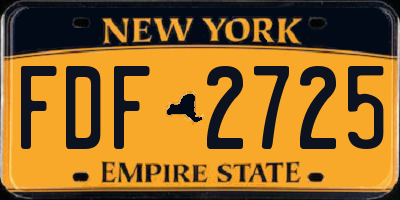 NY license plate FDF2725