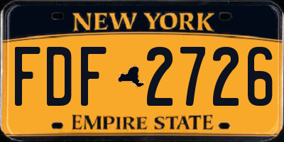 NY license plate FDF2726