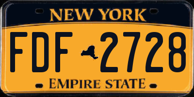 NY license plate FDF2728