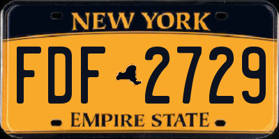 NY license plate FDF2729