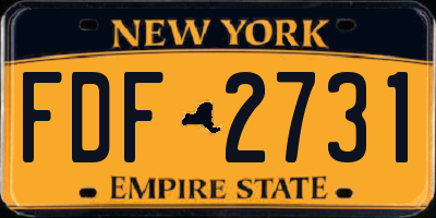 NY license plate FDF2731