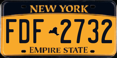 NY license plate FDF2732